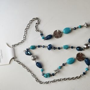 NWT Turquoise & silver summer necklace.